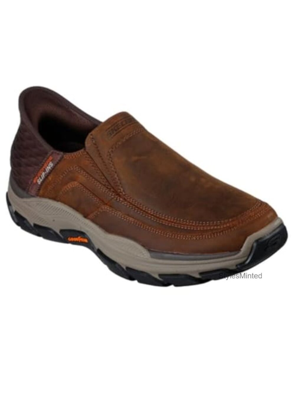 Men's Moc Toe Leather Slip-On Shoes Relaxed Fit Memory Foam